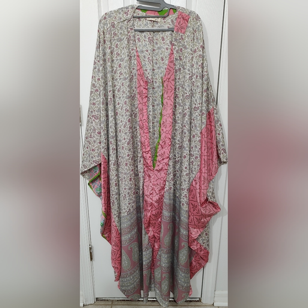 Kantha Bae Bowie JUMPSUIT silk pink & white